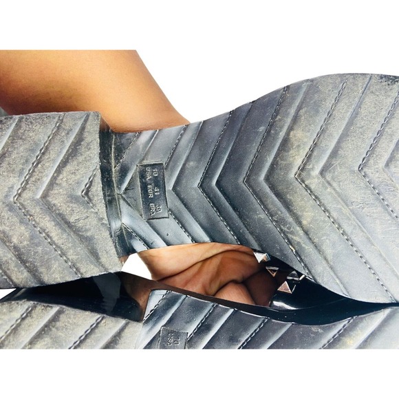 Nicole Miller Womens Block Heels Slip On Sandals Studded Black Size 10 - Picture 8 of 8